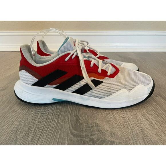 Adidas Men's CourtJam Control Sneaker white/red/black size 11.5 - Picture 1 of 15